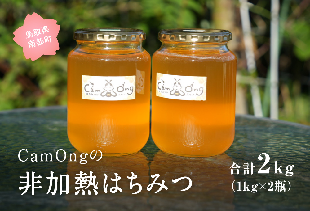 CamOngの非加熱はちみつ 合計2kg(1kg×2瓶) ハチミツ 蜂蜜