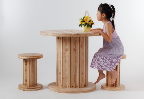 【DIY用】ケーブルドラム型テーブル PARTS KIT（H700タイプ） SDGs 木 Kiiisand. CLT 無塗料 鳥取CLT