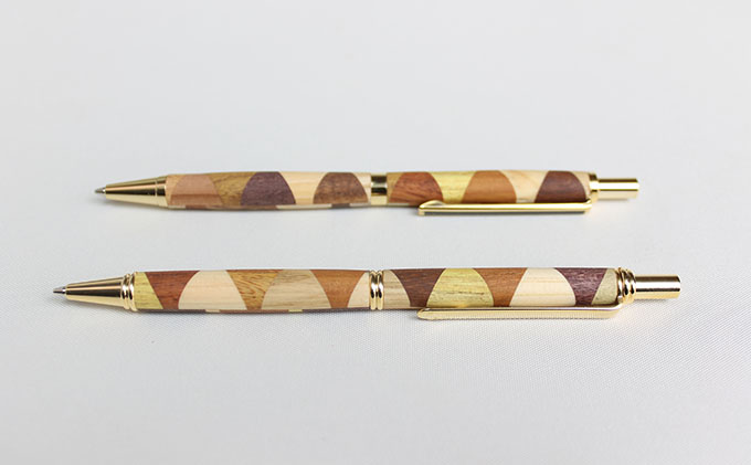 寄木のシャープペンシル・三角チェック