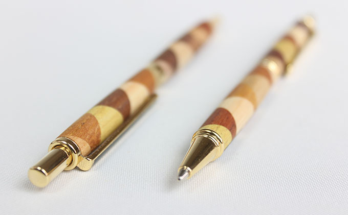 寄木のシャープペンシル・三角チェック