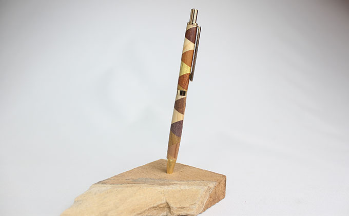 寄木のシャープペンシル・三角チェック