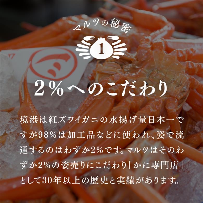 【訳あり】蟹屋の釜茹で紅ずわい蟹1.8kg箱詰めセット 600g前後×3枚 【北海道・沖縄・離島配送不可】 ベニズワイガニ 紅ずわいがに カニ かに 境港 マルツ ボイルズワイガニ 鳥取県日野町
