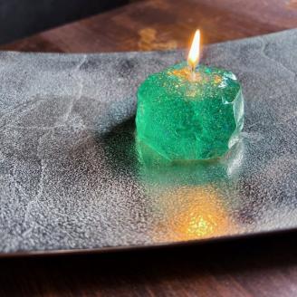 星取県キャンドル星降るミニキャンドル　グリーン【山空】/　金木犀の香　神秘　癒し　１点もの　春の柚　0826