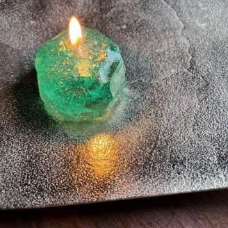 星取県キャンドル星降るミニキャンドル　グリーン【山空】/　金木犀の香　神秘　癒し　１点もの　春の柚　0826