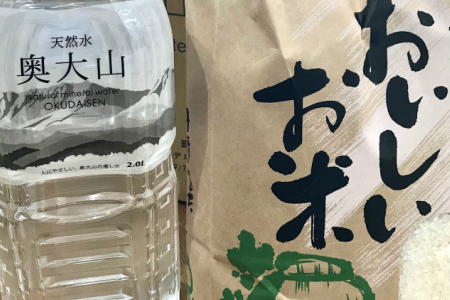 天然水とお米セットＡ 天然水奥大山2L×6本 江府町産こしひかり5キロ 0531