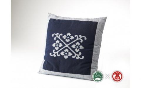 ＜ごとう絣店＞弓浜絣 小座布団 花菱文様（大山ブランド会）米子高島屋 93-AK4 0286