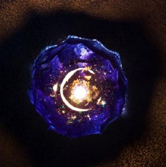 星取県キャンドル星降るミニキャンドル　ブルー【夜空】/　金木犀の香　神秘　癒し　１点もの　春の柚　0824