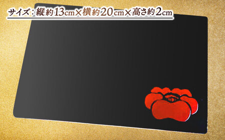 布張黒漆塗り 松江市の花 椿文角皿 島根県松江市/いしむら塗物工房 [ALAE001] 陶磁器 漆器