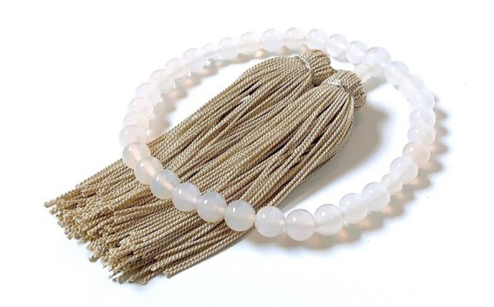 白めのう数珠(8mm玉) 島根県松江市/株式会社秀玉堂 [ALBB004] 仏具