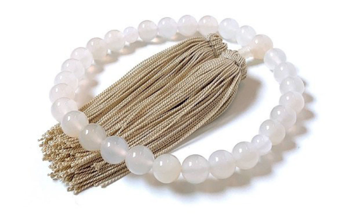 白めのう数珠(10mm玉) 島根県松江市/株式会社秀玉堂 [ALBB005] 仏具