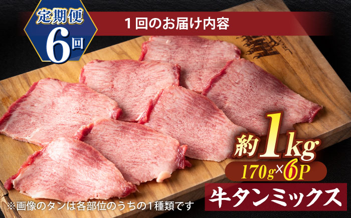 【全6回定期便】焼肉の常識を覆す！店主渾身の隠れ絶品 しまね和牛タンミックス 計約6.0kg　焼肉 牛タン 部位おまかせ ミックス 島根県松江市/株式会社O.R.C [ALEF039]