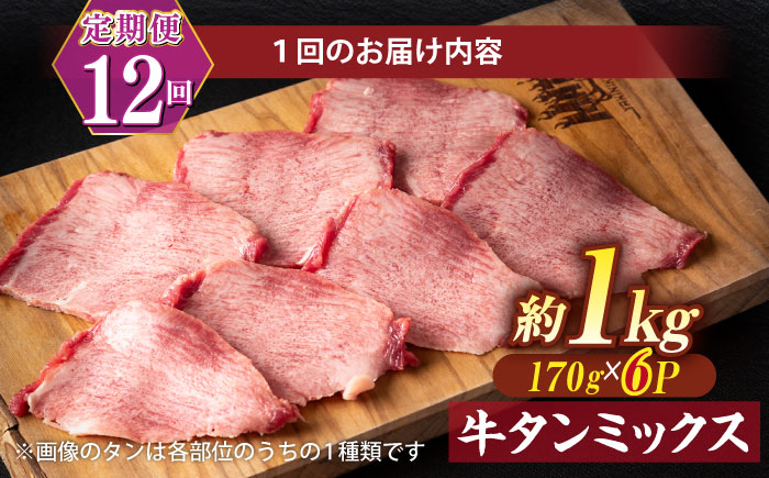 【全12回定期便】焼肉の常識を覆す！店主渾身の隠れ絶品 しまね和牛タンミックス 計約12.0kg　焼肉 牛タン 部位おまかせ ミックス 島根県松江市/株式会社O.R.C [ALEF043]