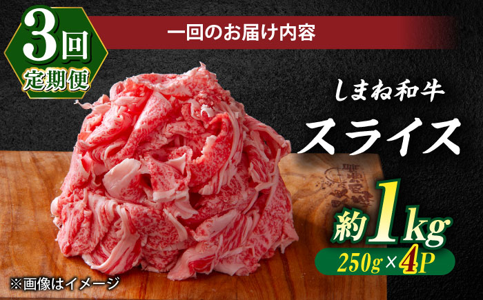 【全3回定期便】受賞歴多数 しまね和牛 スライス(1kg) 島根県松江市/株式会社O.R.C [ALEF065]