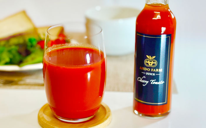 赤いチェリートマトジュース180ml×5本 島根県松江市/有限会社安藤農園 [ALID001]