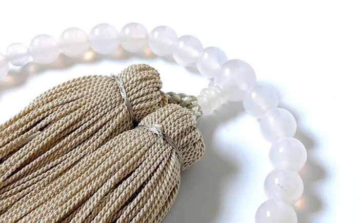 白めのう数珠(8mm玉) 島根県松江市/株式会社秀玉堂 [ALBB004] 仏具