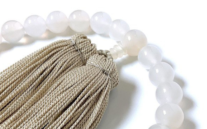 白めのう数珠(10mm玉) 島根県松江市/株式会社秀玉堂 [ALBB005] 仏具