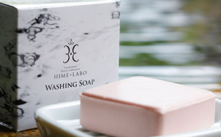 美肌の湯の温泉水を配合！【姫ラボ】泡立てネット付 洗顔石けん2個セット 島根県松江市/株式会社玉造温泉まちデコ [ALBH009] 石鹸