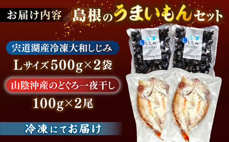 島根のうまいもんセット！宍道湖産冷凍大和しじみ　L500g×2　山陰沖産のどぐろ一夜干し100g以上×2 島根県松江市/平野缶詰有限会社 [ALBZ030] しじみ