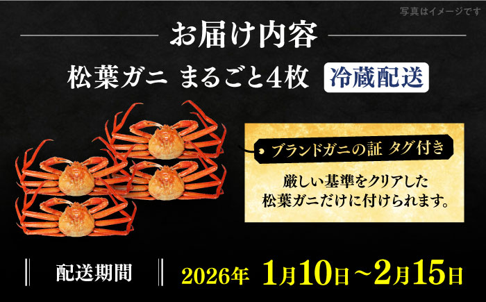 【期間限定・先行予約】冬の味覚の代表格！松葉ガニ 4枚 島根県松江市/フジキコーポレーション株式会社 [ALDS019] カニ 蟹