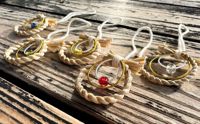 まこものしめかざり みくじまもり 島根県松江市/豊付堂 真菰 マコモ しめ縄 お祓い お守り [ALEM005]