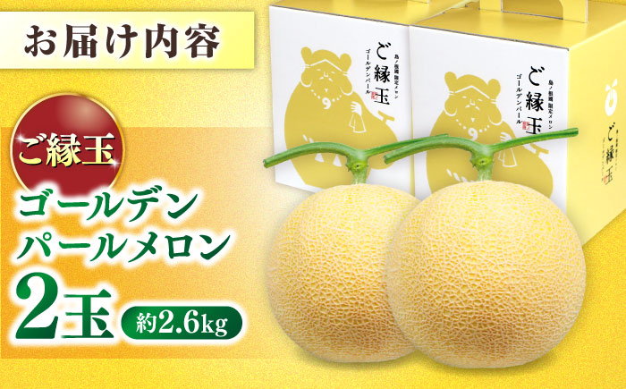 【先行予約】ご縁玉 ゴールデンパールメロン1.3kg×2玉 島根県松江市/有限会社安藤農園 [ALID011]