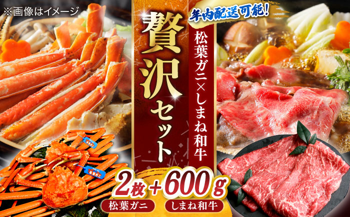 【年内発送】【豪華コラボ企画】迷ったらこれ！松葉がに×しまね和牛 2大ブランド味わいセット 島根県松江市/中浦食品株式会社 [ALBO004] カニ 蟹