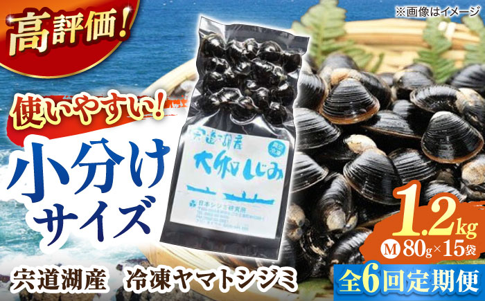 【全6回定期便】生産量日本一！宍道湖産 ヤマトシジミMサイズ（真空冷凍） 80g×15袋 島根県松江市/有限会社日本シジミ研究所 [ALBS004]