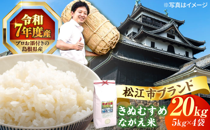 【令和7年産】松江市産きぬむすめ「ながえ米」20kg(5kg×4) 島根県松江市/有限会社藤本米穀店 [ALCG016]