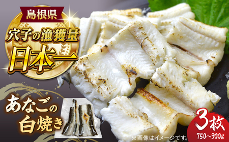あなごの白焼き3枚セット 島根県松江市/海ひこ株式会社 [ALDY010] 魚貝 加工品