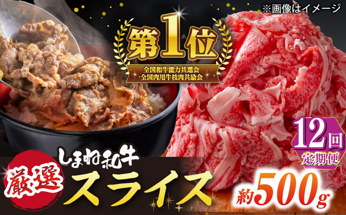 【全12回定期便】受賞歴多数 しまね和牛 スライス(500g)  島根県松江市/株式会社O.R.C [ALEF072]