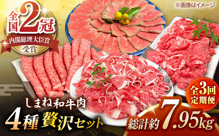 【全3回定期便】その旨味、最上級！「しまね和牛肉」4種贅沢セット単品?島根県松江市/有限会社おき精肉店 [ALFT085]
