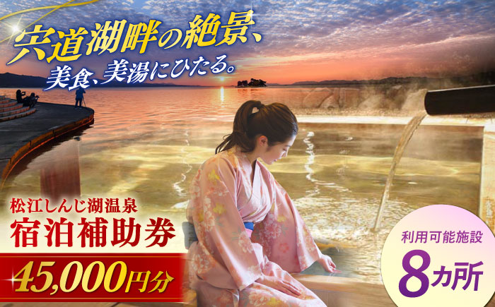 【旅館・ホテル共通宿泊券】松江しんじ湖温泉 宿泊補助券 寄附額15万円 45,000円分 島根県松江市/松江しんじ湖温泉旅館協議会 [ALFW004]