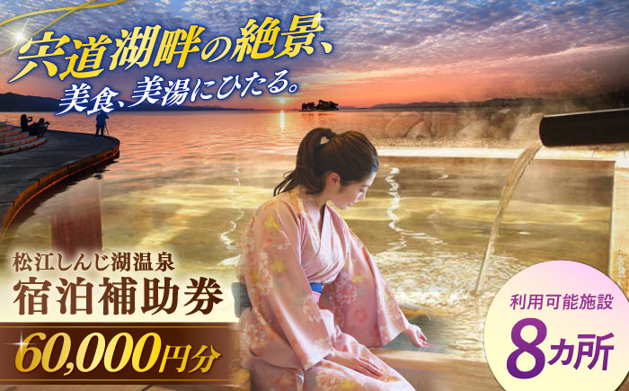 【旅館・ホテル共通宿泊券】松江しんじ湖温泉 宿泊補助券 寄附額20万円 60,000円分 島根県松江市/松江しんじ湖温泉旅館協議会 [ALFW005]