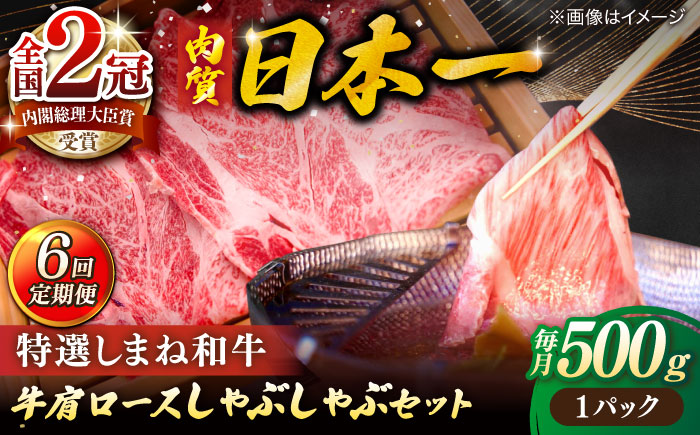 【全6回定期便】肉質日本一！特選しまね和牛しゃぶしゃぶセット(500g×1パック) 島根県松江市/株式会社かがり陽 [ALGP009] 牛肉