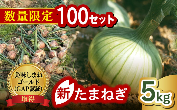 【数量限定100個】【先行予約/2026年6月上旬以降順次発送】味しまねゴールド認証取得! 松江市産 春おとずれ新たまねぎ 5kg 島根県松江市/mishiro farm [ALIJ002]