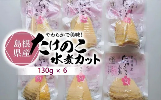 島根県産たけのこ水煮カット 130g×6袋 島根県松江市/平野缶詰有限会社 [ALBZ003] 野菜 加工品