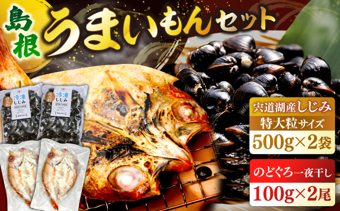 島根のうまいもんセット!宍道湖産冷凍大和しじみ 特大粒500g×2 山陰沖産のどぐろ一夜干し100g×2 島根県松江市/平野缶詰有限会社 [ALBZ031] しじみ