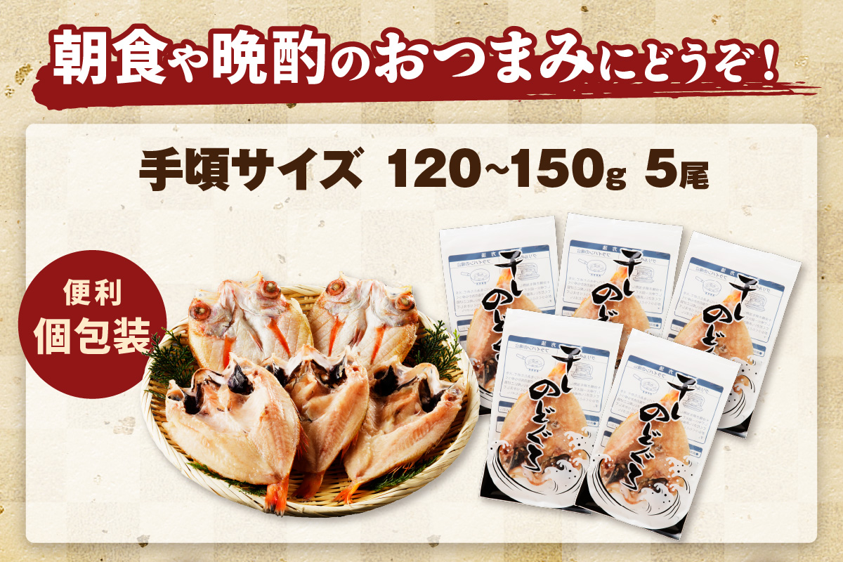 山陰浜田で創業40年 老舗大秀商店の「のどぐろ一夜干し」（5尾入） 魚介類 魚 一夜干し 干物 干もの のどぐろ ふるさと納税 のどくろ 【038_1954】