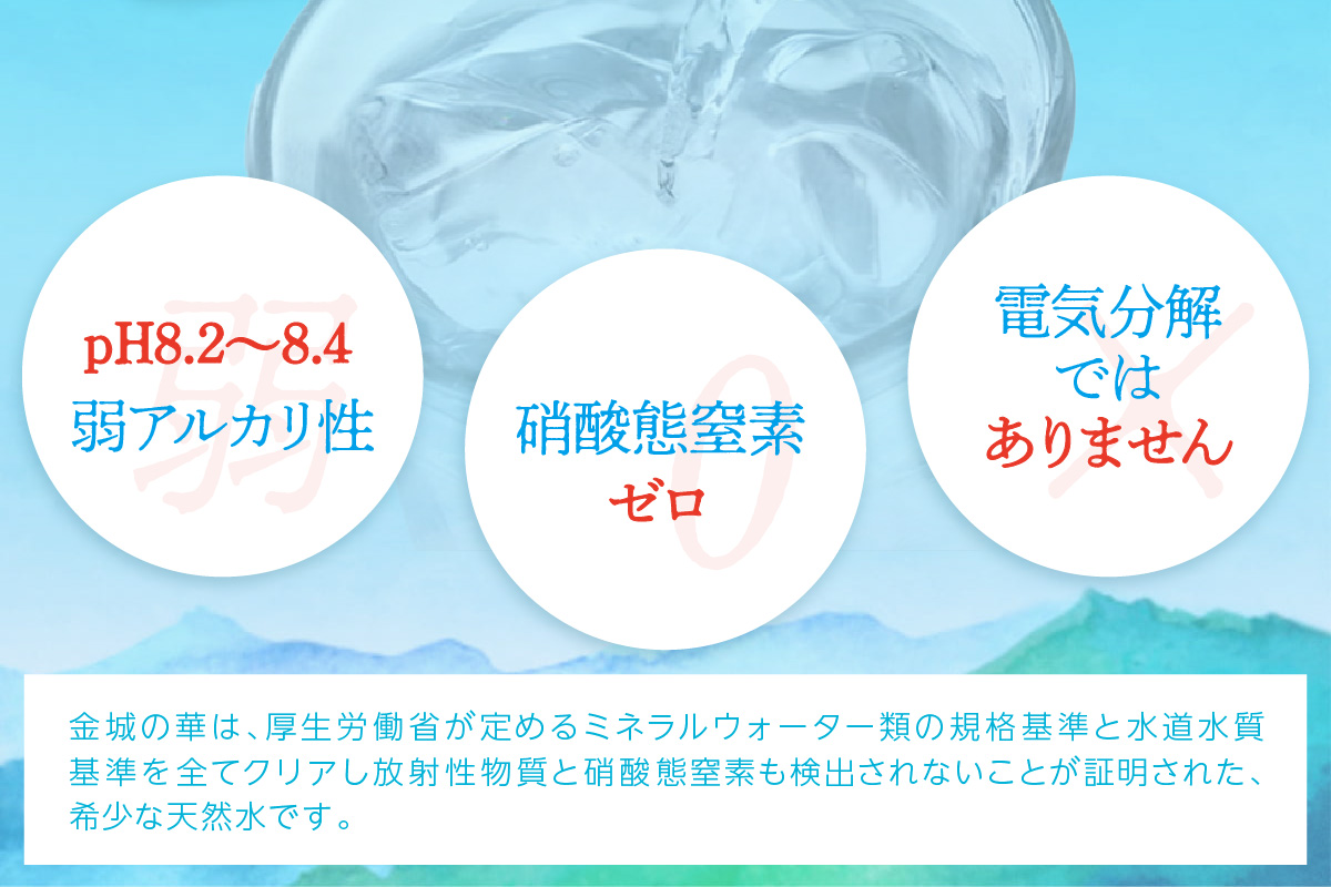 ミネラルウォーター 金城の華2L 8本入 1箱 6回配送 飲料水 水 アルカリイオン水 定期 定期便 6回 ドリンク 【043_1838】