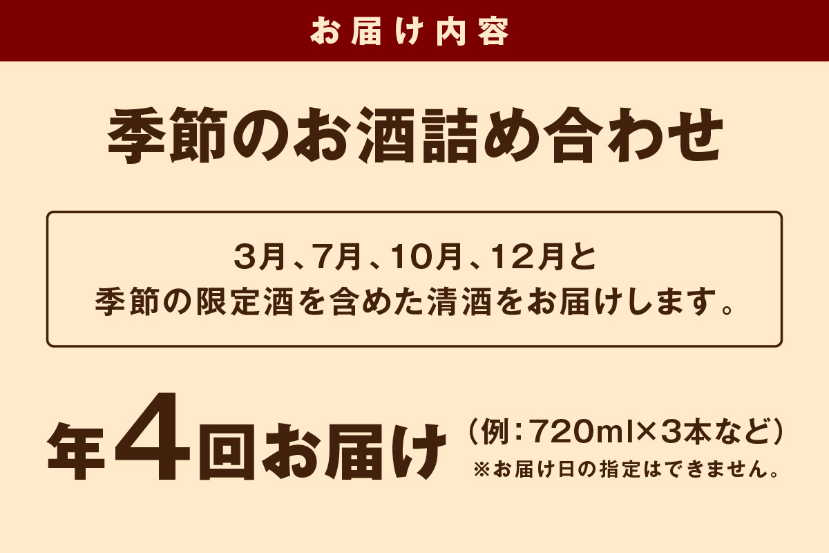 【定期便】山陰浜田の地酒「環日本海」を季節ごとに楽しむセット（年4回発送） 酒 日本酒 地酒 セット 詰め合わせ セレクト ご当地 定期 定期便 4回 【026_2023】