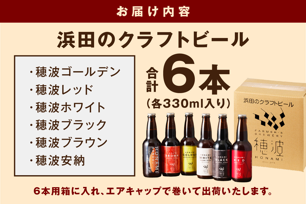 浜田のクラフトビール 6種類飲み比べセット ビール クラフトビール 地ビール ビア アルコール 飲み比べ セット 飲料 酒 【139_1910】