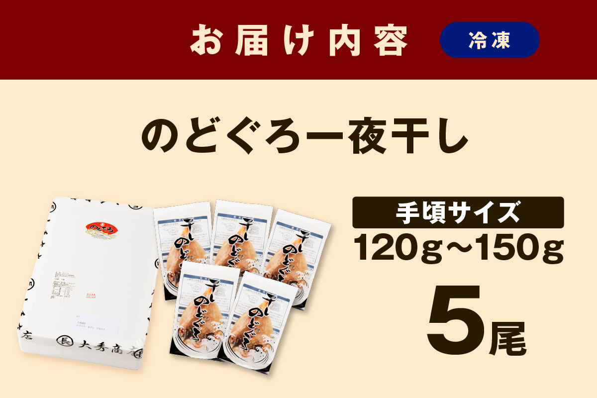 山陰浜田で創業40年 老舗大秀商店の「のどぐろ一夜干し」（5尾入） 魚介類 魚 一夜干し 干物 干もの のどぐろ ふるさと納税 のどくろ 【038_1954】