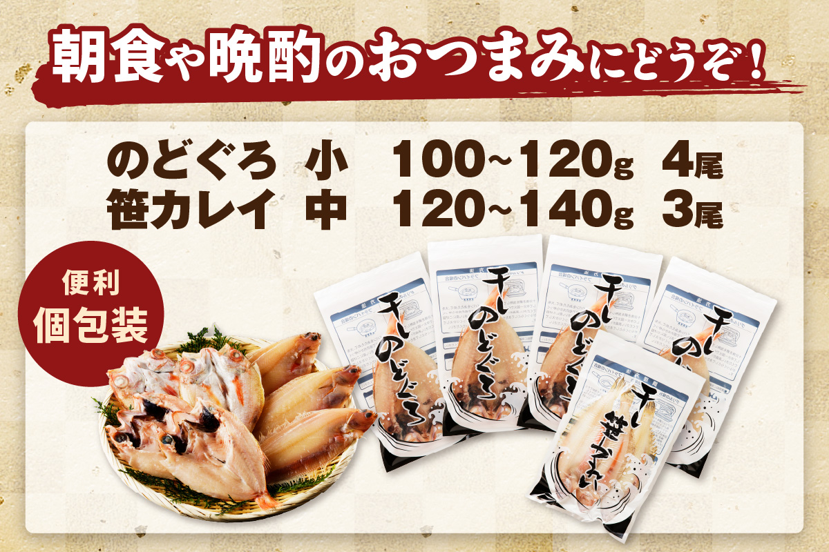 山陰浜田で創業40年 老舗大秀商店の「のどぐろと子持ち笹かれいの干物」【038_1955】