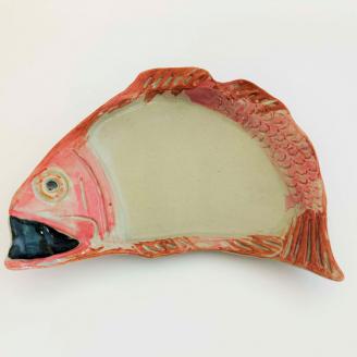 石見焼 のどぐろ型 陶器皿【森本商会】 焼物 陶器 皿 のどぐろ 記念品 贈り物 ギフト インテリア 手作り 和モダン 和食器 【032_2077】