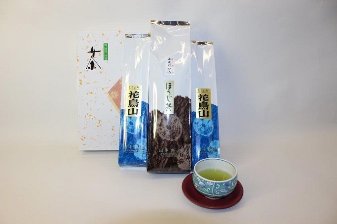 平野屋特製「抹茶入白折・ほうじ茶」セット お茶 ほうじ茶 抹茶 セット 花鳥山 石見ほいろ 平野屋 特製 詰め合わせ 【069_1929】