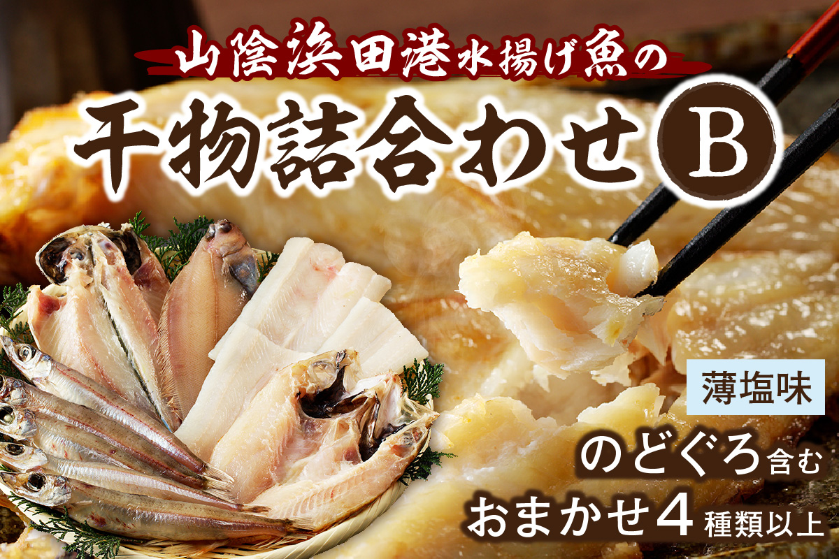浜田港水揚げ魚の薄塩味干物B（のどぐろを含む） 魚介類 魚貝類 薄塩味 干物 干もの 一夜干し セット 人気 お取り寄せ 【019_1946】