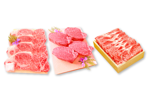 F-300 【定期便】松永和牛 A5ランク サーロイン ヒレステーキ すき焼き 3回コース【定期便 肉定期 3回定期 牛肉定期 サーロインステーキ 200g×4枚 ヒレステーキ 200g×4枚 すき焼き用 リブロース 800g 肉 牛肉 和牛 松永和牛 まつなが牛 A5ランク ステーキ 冷凍 記念日 豪華 お祝い ご褒美 特別 定期 コース 全3回】