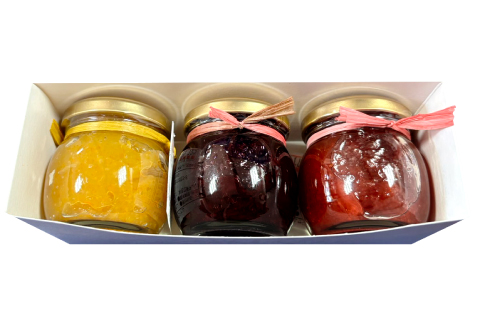 A-1251 3種のジャム（いちご・ブルーベリー・ゆず）【ジャム じゃむ jam セット 無添加 フルーツ 国産 果物 いちご 苺 ブルーベリー ゆず 果肉 贈り物 贈答 手土産 箱詰め 詰め合わせ プレゼント ギフト 手作り ハンドメイド スイーツ おやつ ケーキ パンケーキ 島根県 益田市】