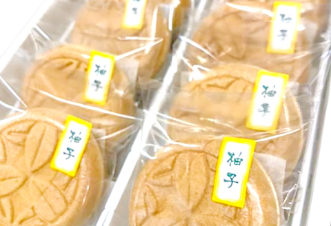 A-557 国産もち米100％の柚子もなか（10個入り×2箱）【菓子 和菓子 スイーツ 最中 もち米 米粉100% ゆず餡 柚子 白あん 手作業 益田氏 家紋入り】