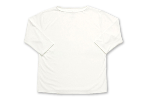 C-335 ドライボートネックカットソー七分袖 MADE IN IWAMI (WHITE)